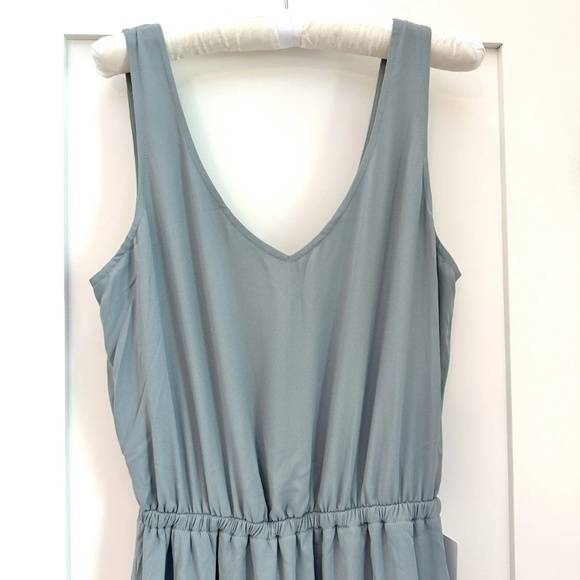 Show Me Your MuMu Kendall Maxi Dress Size XL Silver Sage Crisp Chiffon - Picture 4 of 5